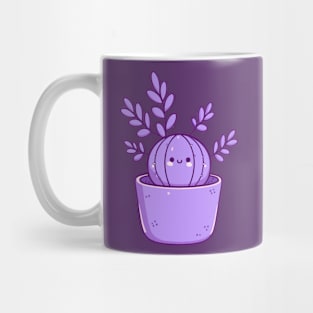 Cute Kawaii Cactus in a Pot | Lilac Succulent Flowerpot | Cute Kawaii Houseplant Mug